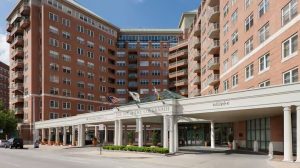 Exterior photo of the Inn at the Colonnade hotel. 